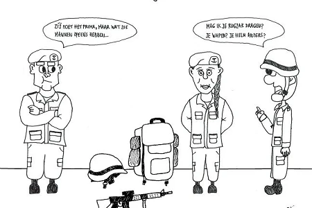 Cartoon Eerste vrouwelijke marinier